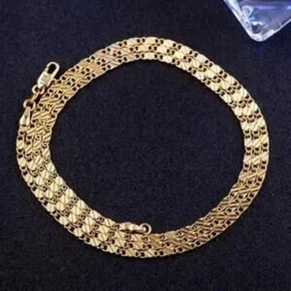 18k Gold Plated Chain Necklace Spanish Style Catholic Valentines Birthday Gift